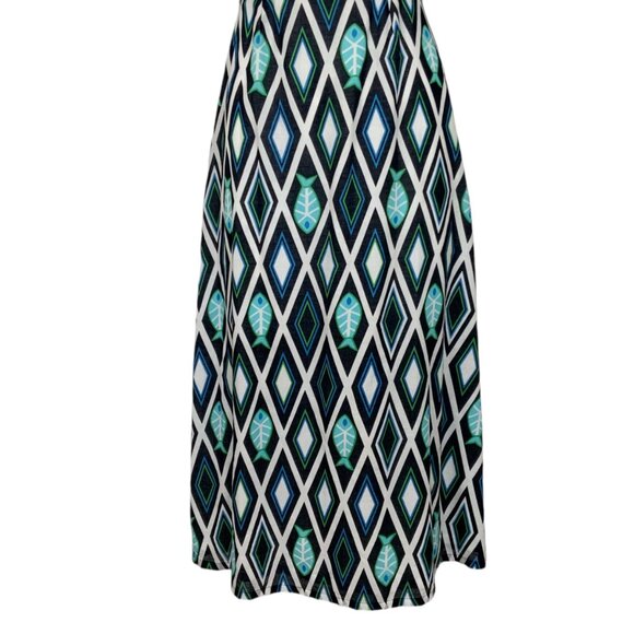 Tory Burch Sundress 6 Blue Fish Design Midi - Picture 9 of 12